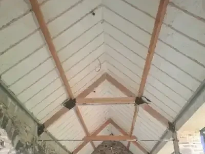 NSAI-certified open cell spray foam insulation applied in a Kilkenny attic